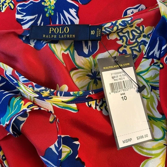 NWT Polo Ralph Lauren Hawaiian Ruffle Dress Size 10 - Picture 6 of 6